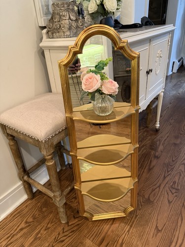 Arched Mirror Gold Gilt Wall Display Shelf Vintage style removable shelves - Picture 2 of 21