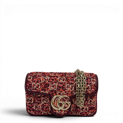 GUCCI GG Marmont Mini tweed Shoulder Bag Multicolor | eBay