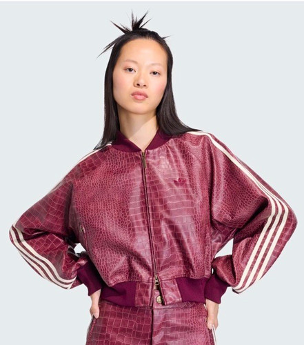 adidas Originals Women's SST Pleather Crocodile Crop Women's Track Jacket KD8792