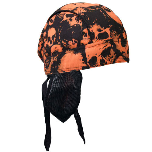 Ancient skulls with sewn-in sweatband BIKER HEADWRAP