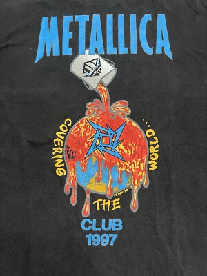 メタリカTシャツllica 1997 Fan Club T-shirt Vintage Metallica Fan Club Concert T-Shirt 1997 XXL – Black