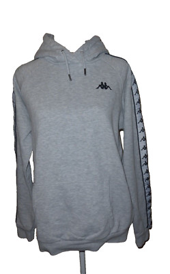 Kappa Pullover Sweat Shirt Hoodie Sweatshirt Kapuze Grau M Hoody Seitenstreifen
