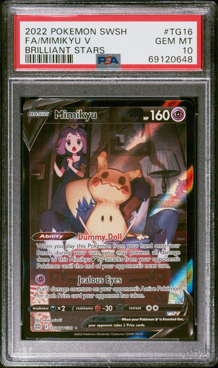 ポケモンカードゲーム Mimikyu V psa10 2022 Pokemon SWSH Brilliant Stars #TG16 FA Mimikyu V PSA 10