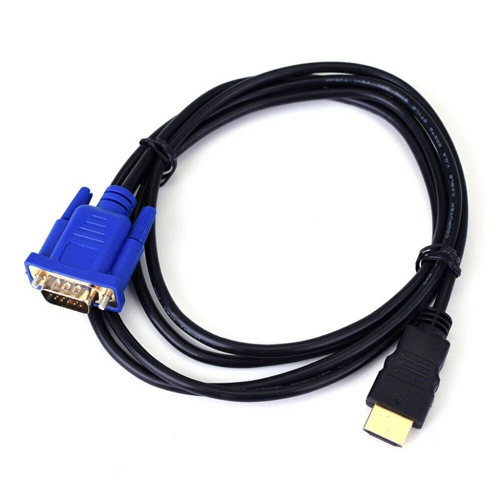 Compatible con Hdmi a Vga Converter Cable de audio D-sub Cable adaptador de  video macho Cable de plomo para HDTV Monitor de computadora para PC  portátil TV