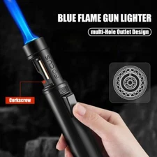 FOCUS Torch Lighter Blue Flame Adjustable Size Windproof, Outdoor Camping