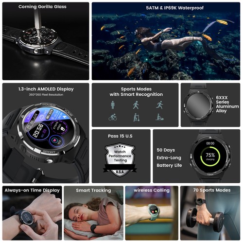 2025 Smart Watch for Women 50M Waterproof Heart Rate Monitor Sleep Monitor - Picture 3 of 13