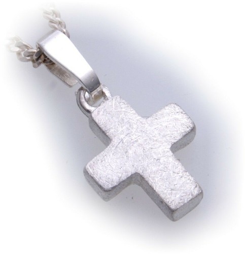 Anhänger Kreuz echt Silber 925 Sterlingsilber Eismatt Neu Qualität Unisex - 第 1/4 張圖片