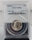 1947-S Washington Silver Quarter, PCGS  MS65