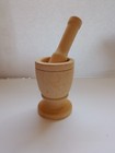 Imusa Mortar And Pestal, Grinder Set. Wood Construction, 7" tall.