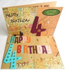 4th.BIRTHDAY CARD - TRUCKS AND TRAINS/TOYS. HANDMADE ORIGINALS.15 x 22cm