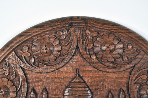 12" Vintage Hand Carved Retro Wooden Agra Mughal Indian Wall Decor Taj Mahal - Picture 3 of 5