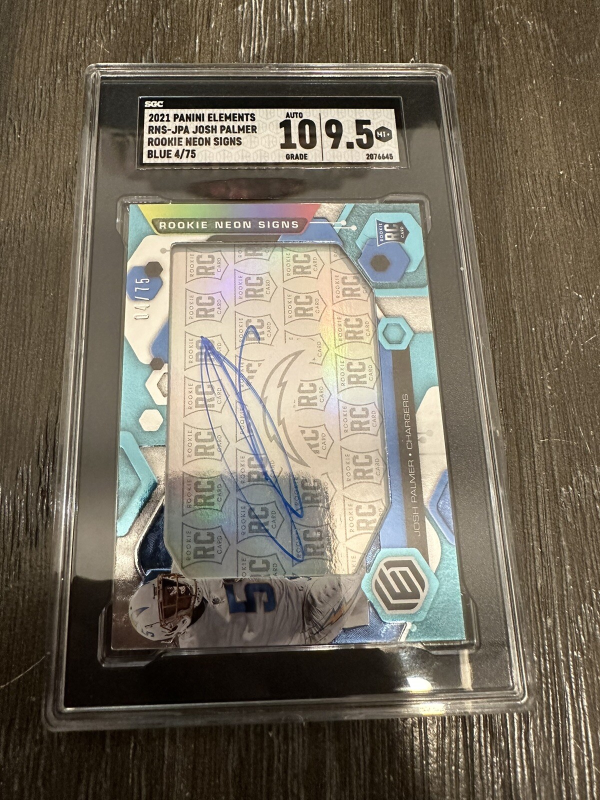 Josh Palmer Panini Elements Rookie Neon Material Signs #JPA Shield 1/1