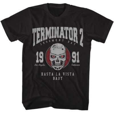 The Terminator 2 Movie T-Shirt 1991 HASTA LA VISTA BABY Arnold Schwarzenegger