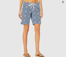 NEW Kanu Surf Women's Juliette UPF 50 Swim Board White/Navy Shorts, Sz. 14