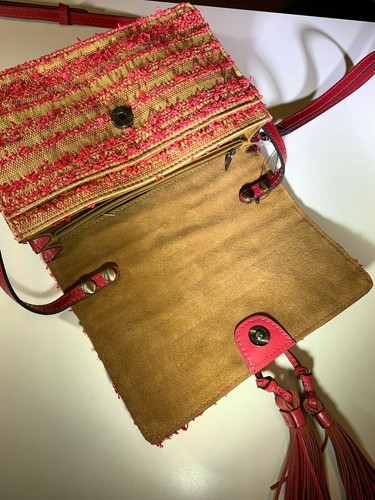 PATRICIA NASH Pink Lash Woven Straw Leather Tassel Crossbody Purse Bag NWT $189 - Bild 6 von 12