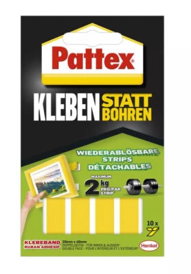 Pattex® Kleben statt Bohren Klebe - Strips (10 Stck.) je 20x40mm Klebestreifen