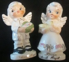 VINTAGE 1950's ARTMARK ANGELS OF THE MONTH SALT & PEPPER SHAKERS APRIL