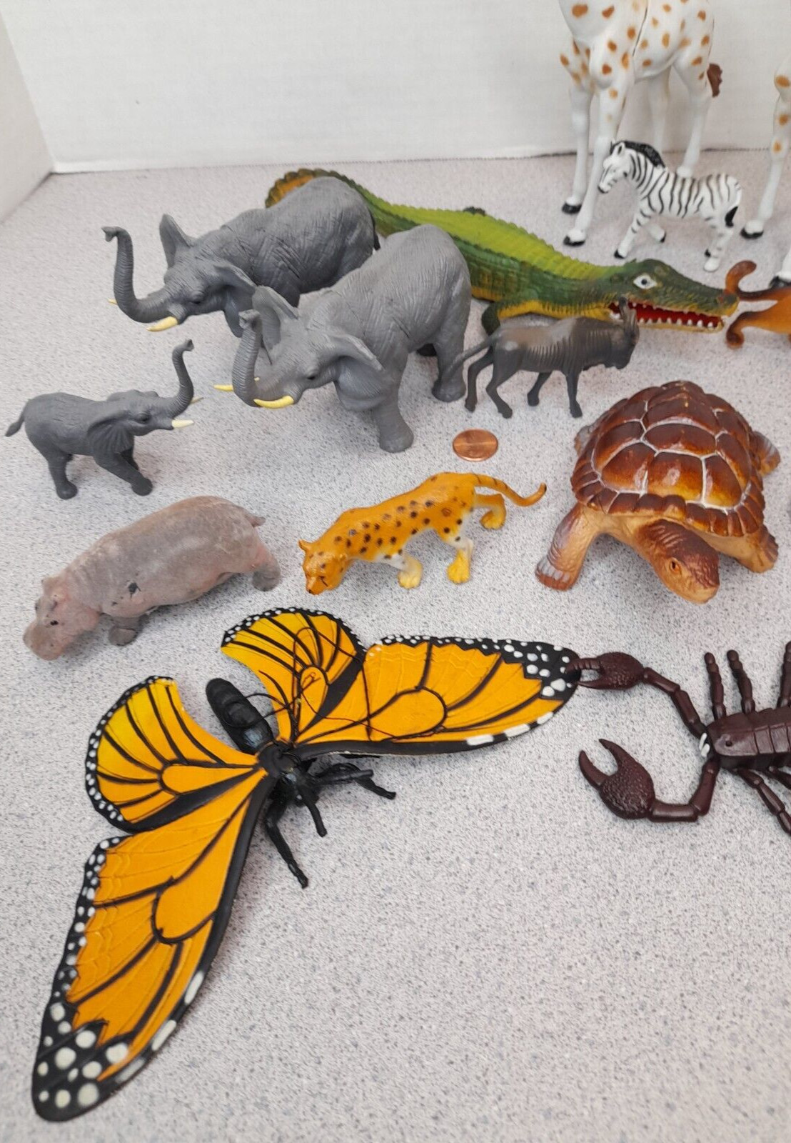 Toy Major Animals Safari Figures 1998 Lot Lion, Giraffes, Cheetah, Elephant