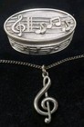 Music Theme Pewter Pin, Stud Earrings, Necklace & Pin Set in Pewter Box — photo 4