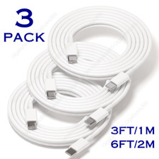 3-Pack Heavy Duty USB C to Type-C Fast Charging Data SYNC Charger Cable 3/6FT