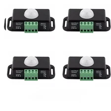 4x Auto ON OFF Detector Infrared PIR Motion Sensor Switch LED Light Strip Black