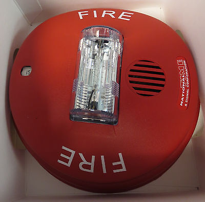 New National Time & Signal SG-C3HSZ 904-1317-002NTS Fire Alarm Horn Strobe Red 