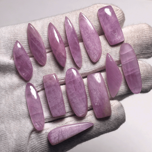 Venta al por mayor 13 piezas piedras preciosas de cabujón sin tratar kuncita natural de alta calidad 24 mm-31 mm - Imagen 3 de 12