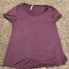 active usa womens M purple sheer rayon blend blouse b13