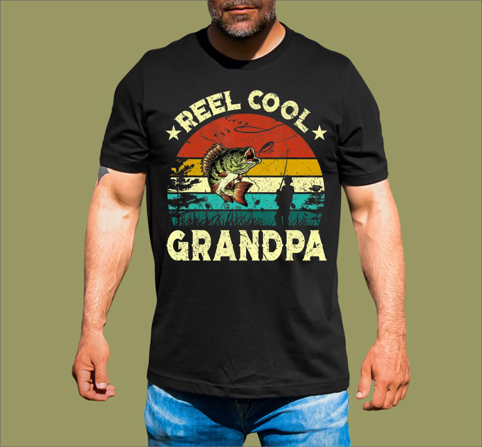 REEL COOL GRANDPA FISHING T-SHIRT
