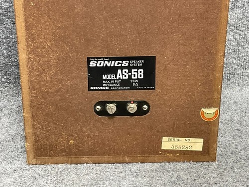 Sonics Home Audio Wired Speaker AS-58 Vintage 8 Ohms Impedance Wood Grain - 第 6/12 張圖片