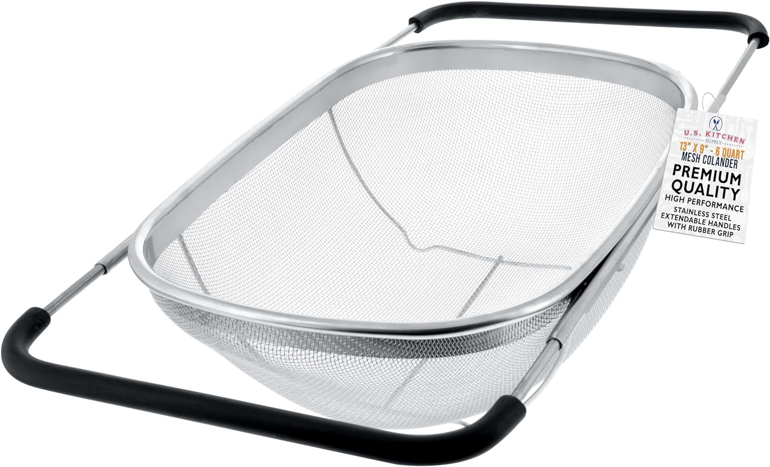 U.S. Kitchen Supply - Premium Quality over the Sink Stainless Steel Oval Colande