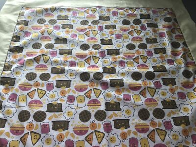 Baby Boy or Girl Breakfast Flannel Receiving Blanket 30'' x 30'' Handmade.