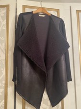 Velvet By Graham Spencer Ladies Sherpa Cardigan Jacket Black Size Xs