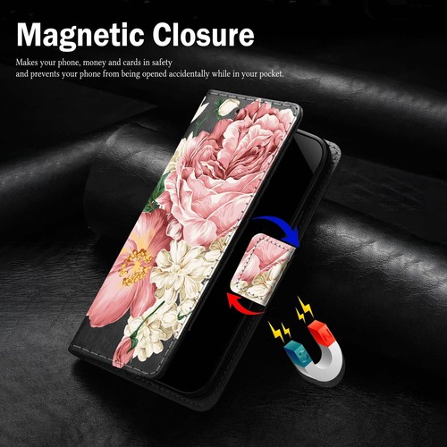 Floral Magnetic Flip Wallet Leather Case Cover For iPhone 16 15 14 Pro Max 13 12 - Picture 60 of 87