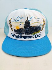 Vintage USA MADE Washington DC Capital Trucker Hat Snapback Cap 2T 70s 80s
