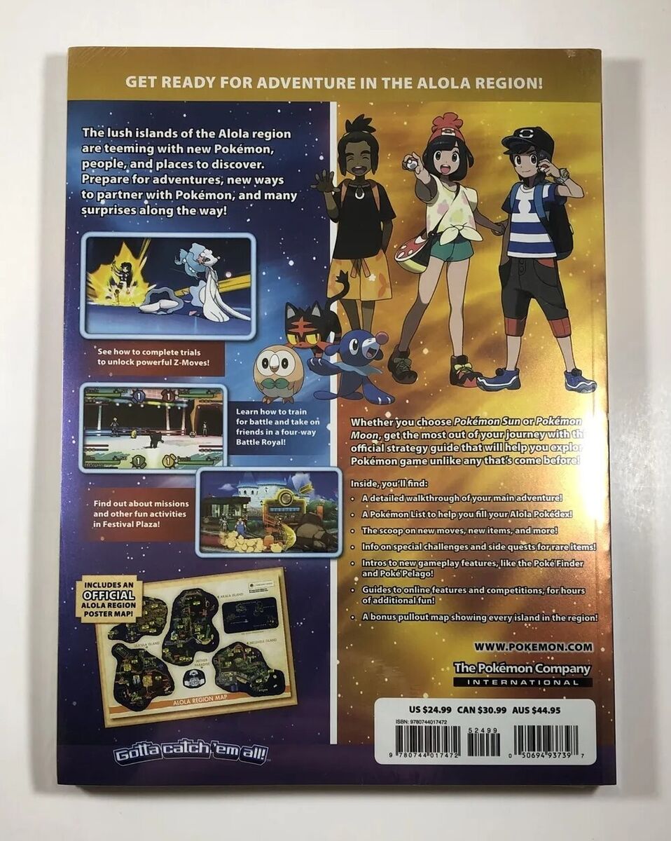 NEW SEALED POKEMON SUN MOON ALOLA REGION OFFICIAL GAME STRATEGY GUIDE  POSTER >>