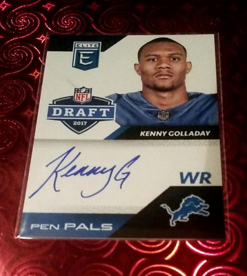 2017 Elite PEN PALS Autographs *BLUE* INK Kenny Golladay SP OnCard AUTO Lions