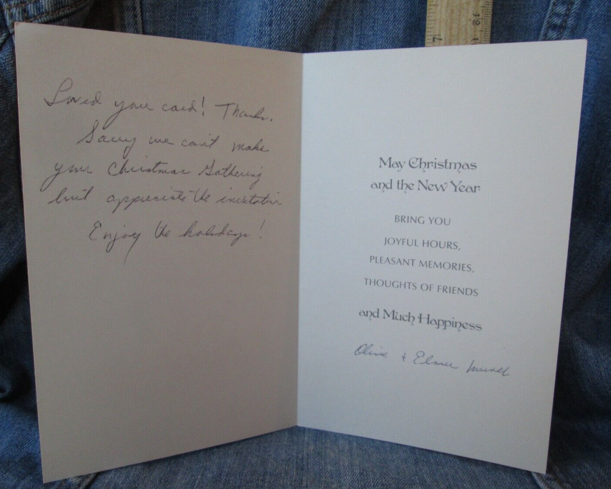 FAMILY VISITING Vintage Christmas Greeting Card 1990's ACR40