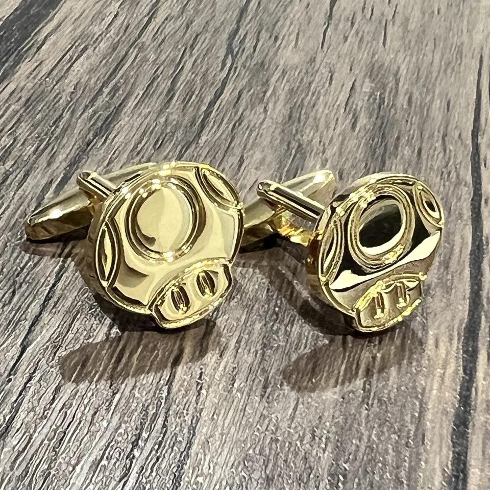 Gemelos de setas doradas con personajes de videojuego para hombre regalo de boda de cumpleaños Foto 2 de 4