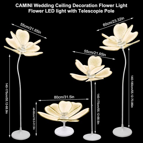 Lámpara de pie luminosa con flores cálidas para decoración de bodas 4 piezas accesorios para planificador de bodas - Imagen 2 de 11