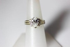 Sterling Silver Pear Cut Cubic Zirconia Accent Stones Ring Size 7.25   10284
