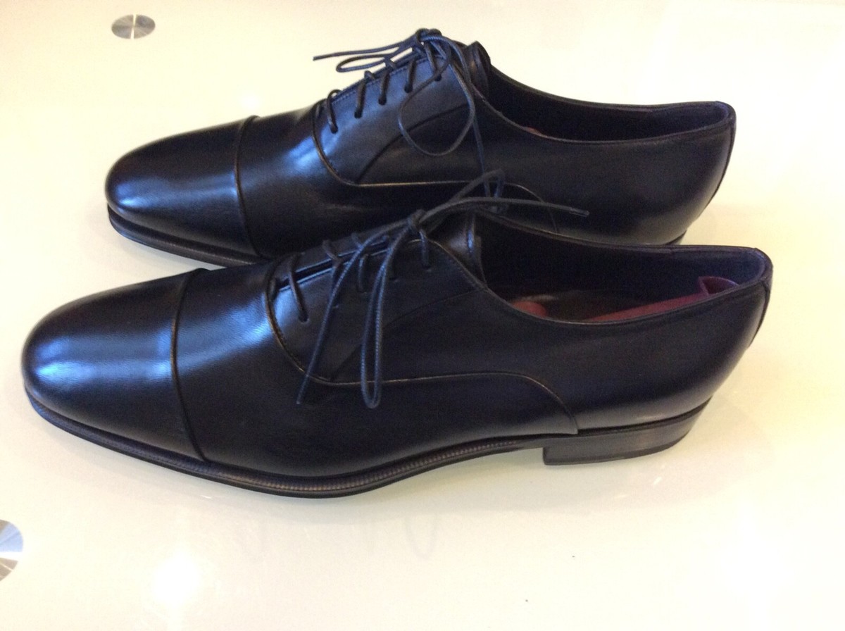 Monte Rosso Mens Lazio Black Leather Cap Toe Oxfords Size 