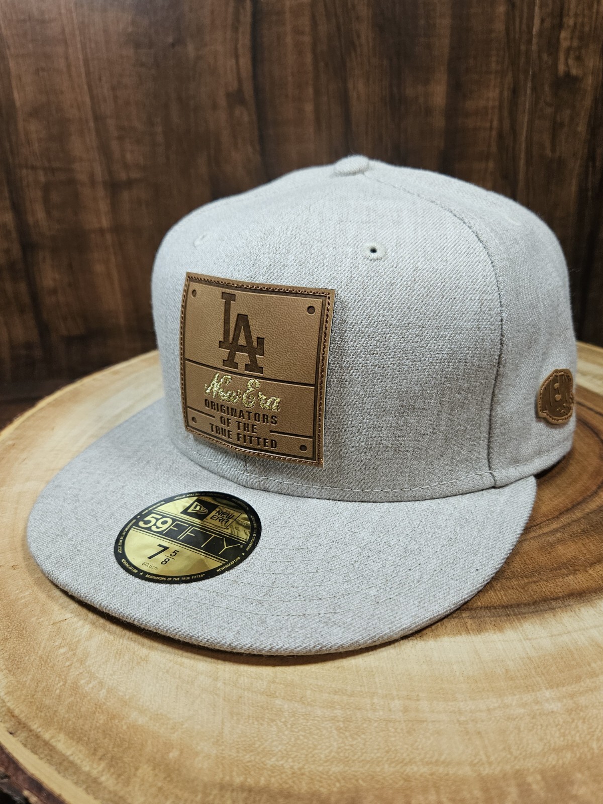 Los Angeles Dodgers New Era 59Fifty Leather Accents Fitted Hat Size 7 5/8 Rare