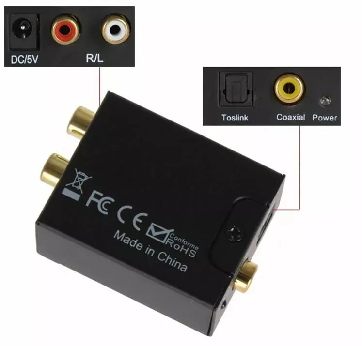 Convertitore audio digitale ottico spdif analogico RCA toslink adattatore cavos - Immagine 4 di 4