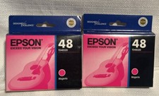 2 X Original Epson 48 T048320 Magenta Red Ink Cartridges Expired