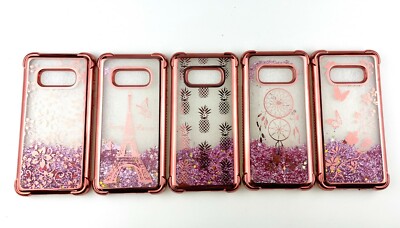 For Samsung Galaxy S10/Plus/S10e Rose Gold Glitter Liquid Bling Phone Case Cover
