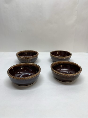 Vintage Kathy Kale USA Small Brown Drip Bowls 3 Fruit 1 Chili Soup Bowl Lot 4 - Picture 2 of 20