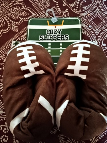 Cozy Slippers KIds Size Large New Football Slippers