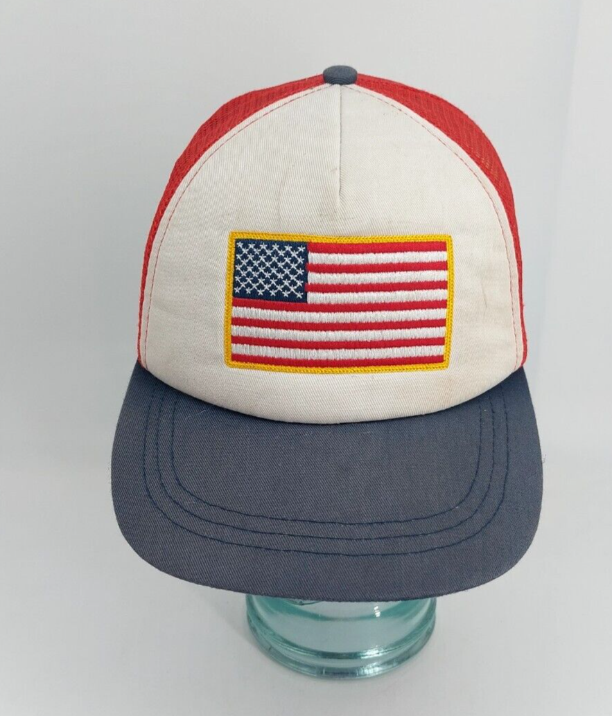 U.S.A./American Infinity Flag Red, White & Blue Mesh Trucker Snapback