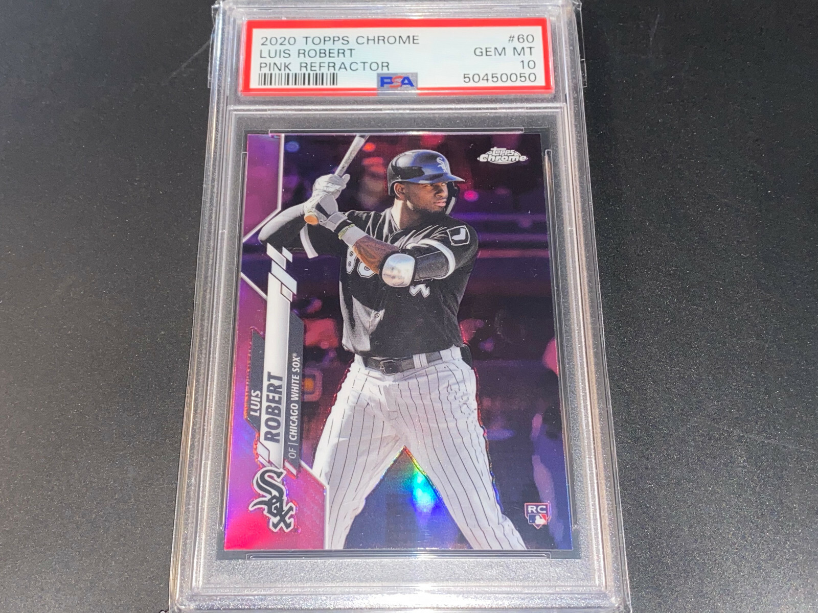 Luis Robert White Sox 2020 Topps Chrome Pink Refractor Rookie Card PSA 10 Mint .